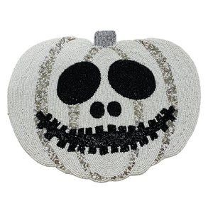 Christian Siriano Halloween Jack-o'-lantern Skeleton Pumpkin Beaded 15" Placemat